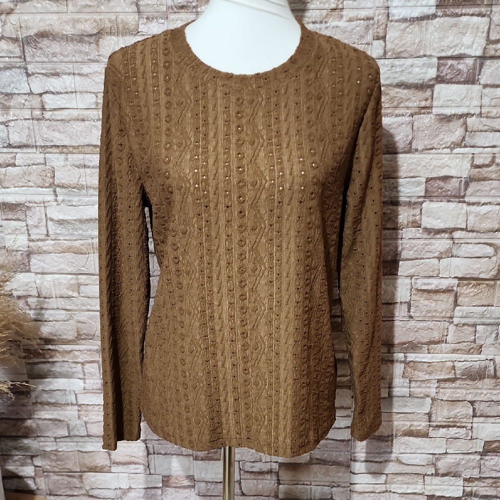 Anna Kaci California Brown  Knit Sweater